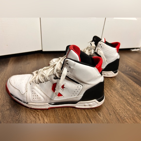 Size 13 - Converse Men’s Drop Step Red White Basketball High Top Shoes - Picture 4 of 10